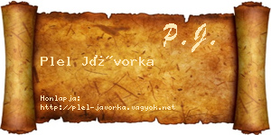 Plel Jávorka névjegykártya